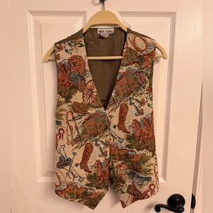 Moda Nadina Western Cowboy Embroidered Vest